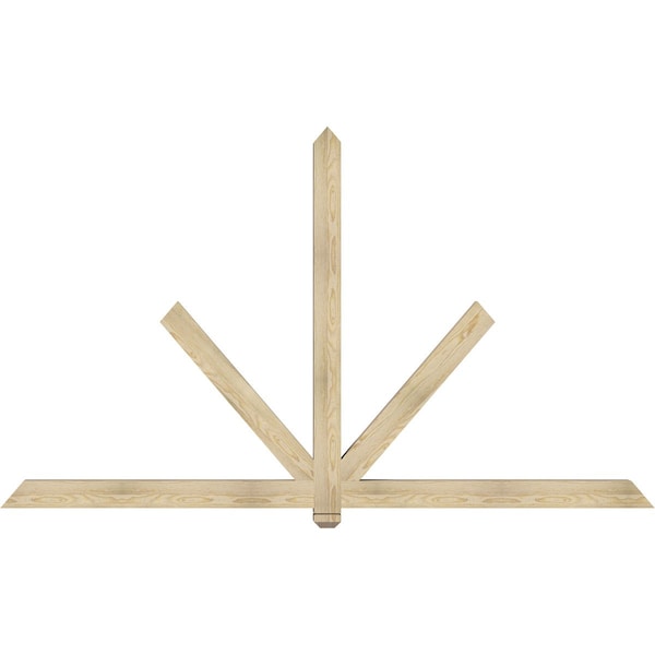 Ekena Millwork Kennewick Rough Sawn Timber Gable Bracket, Douglas Fir, 96"W x 56"H x 4"D x 4"F, 14/12 Pitch GBW096X56X0404KEN00RDF - main